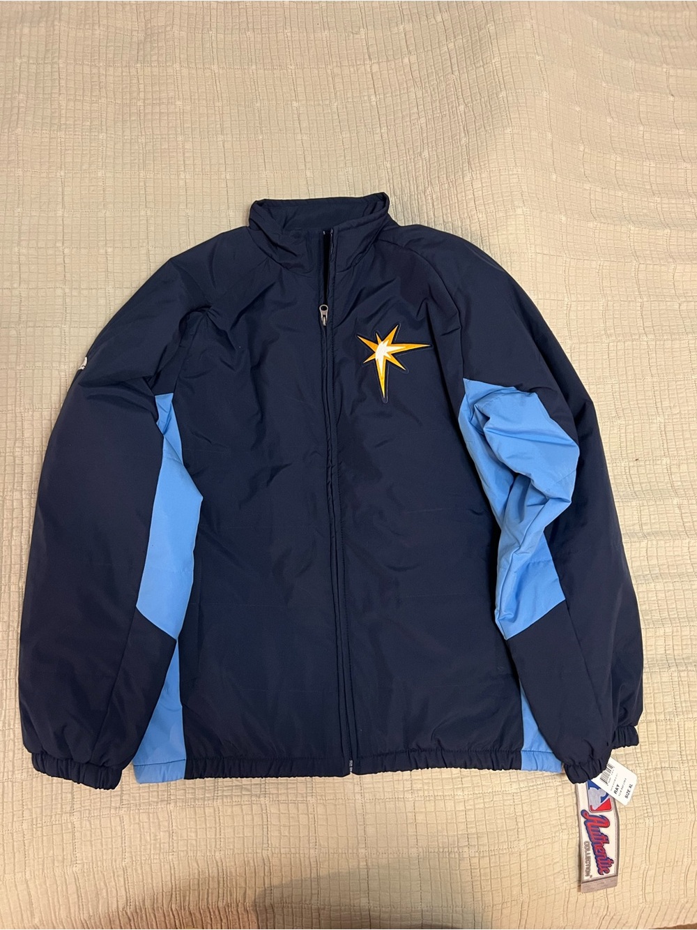 Majestic Navy Jacket with Light Blue Panels and Yellow Star
